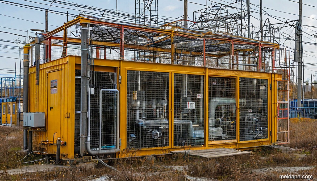 Газораспределительный пункт под защитной сетчатой конструкцией ЗАСЛОН